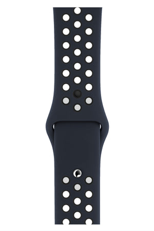 Apple Watch Uyumlu Silikon Delikli Spor Kordon Lacivert Siyah  bikordon
