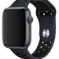 Apple Watch Compatible Silicone Perforated Sport Band Navy Blue Black 