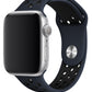 Apple Watch Compatible Silicone Perforated Sport Band Navy Blue Black 