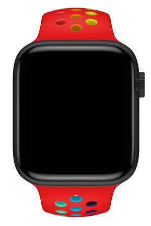 Apple Watch Uyumlu Silikon Delikli Spor Kordon Lal  bikordon