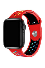 Apple Watch Uyumlu Silikon Delikli Spor Kordon Lal