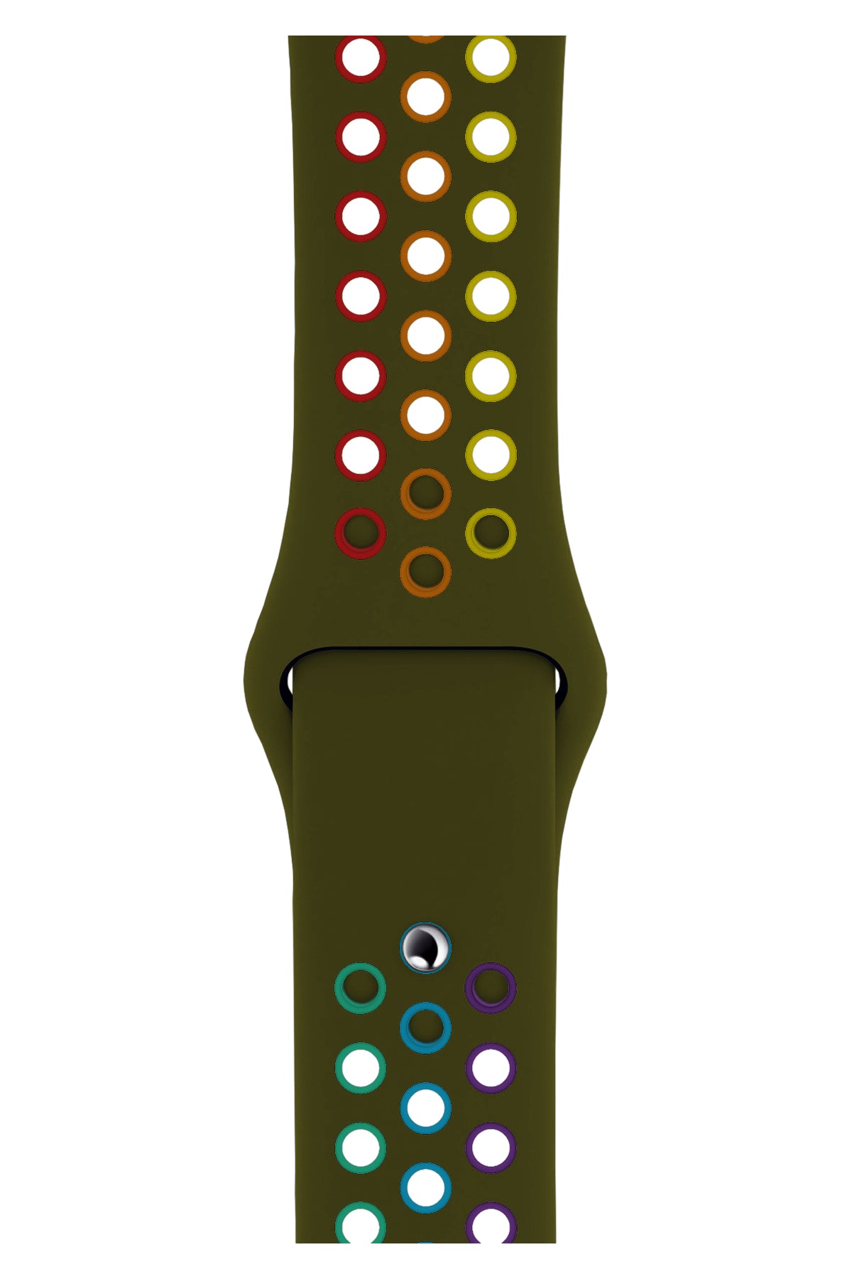 Apple Watch Uyumlu Silikon Delikli Spor Kordon Olive Stone  bikordon