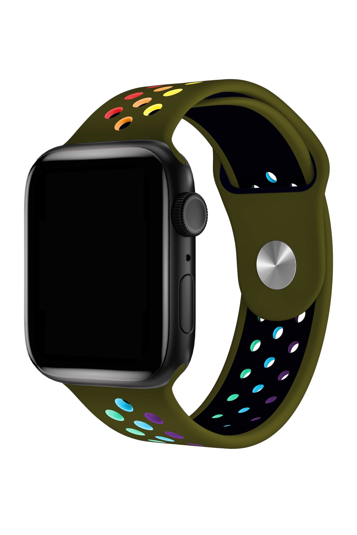 Apple Watch Uyumlu Silikon Delikli Spor Kordon Olive Stone  bikordon