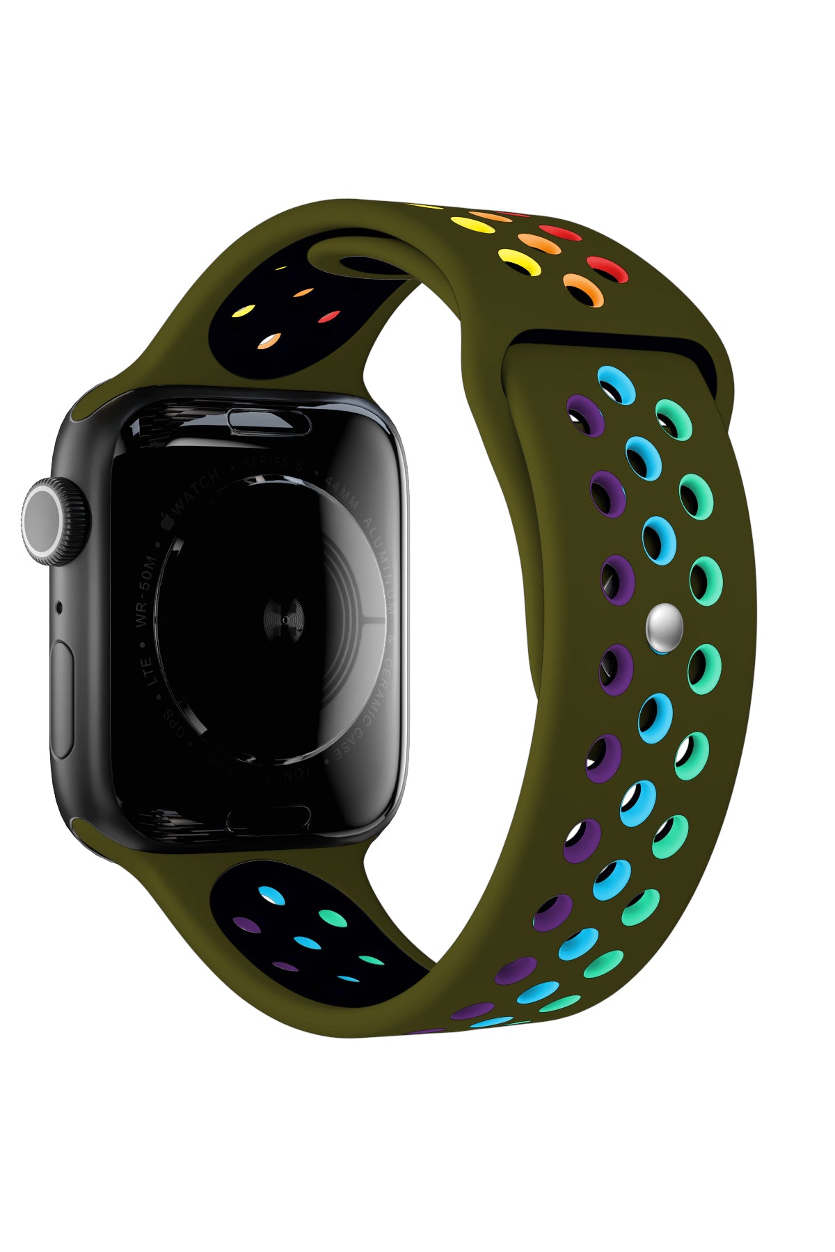 Apple Watch Uyumlu Silikon Delikli Spor Kordon Olive Stone  bikordon