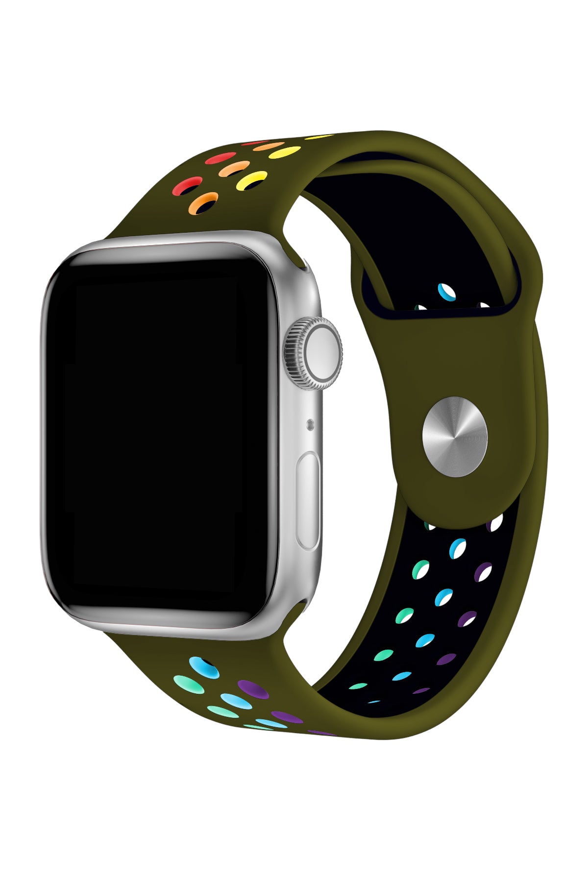 Apple Watch Uyumlu Silikon Delikli Spor Kordon Olive Stone  bikordon