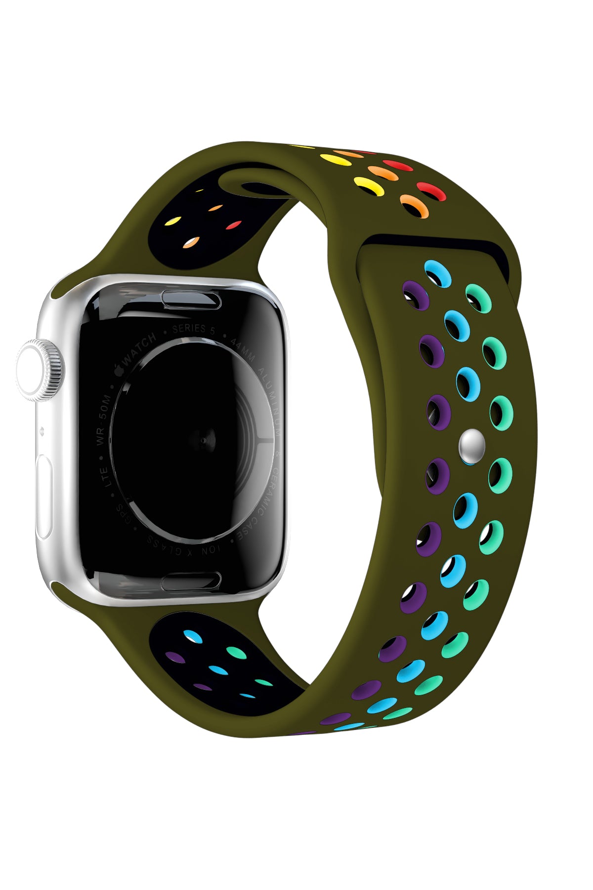 Apple Watch Uyumlu Silikon Delikli Spor Kordon Olive Stone  bikordon