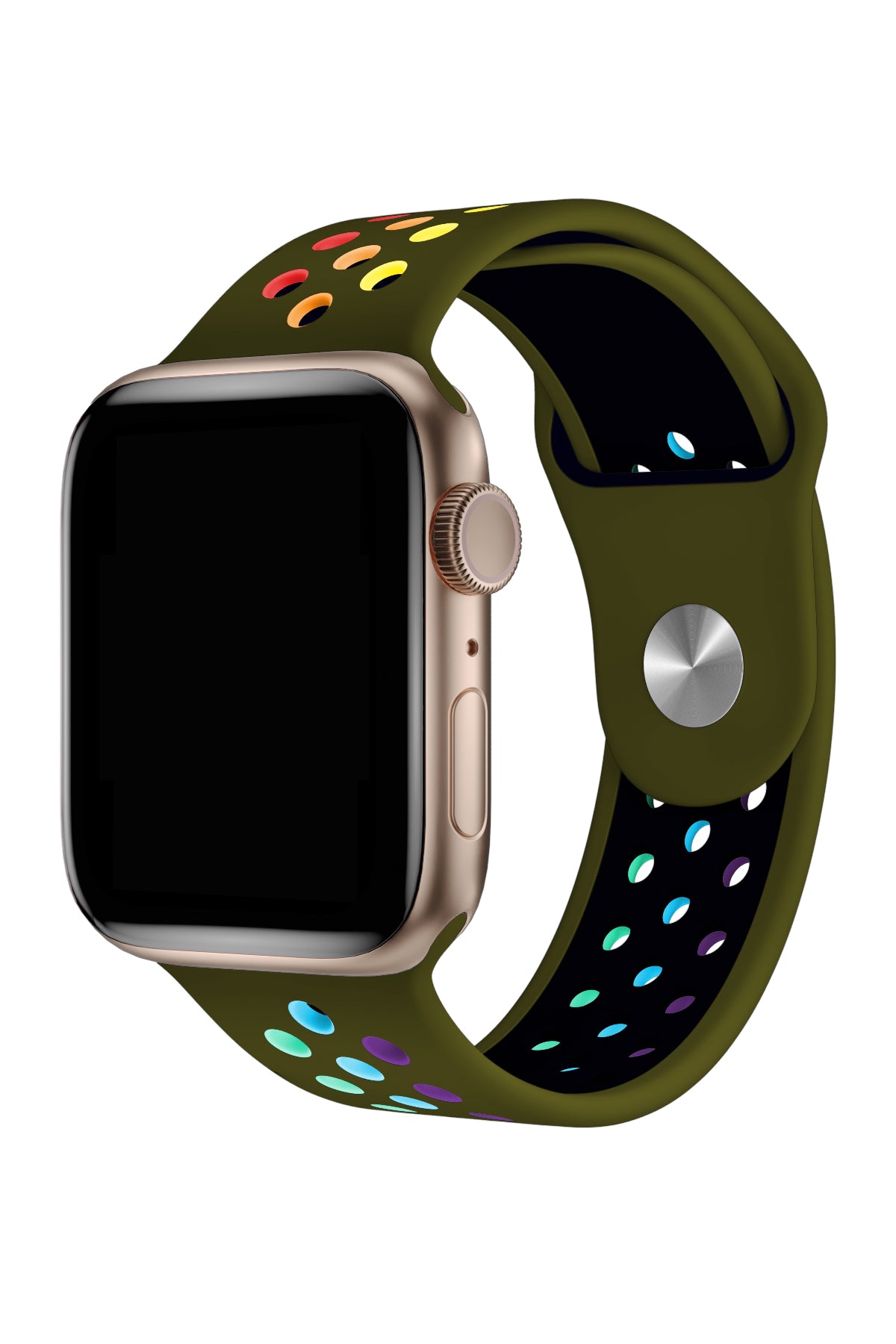 Apple Watch Uyumlu Silikon Delikli Spor Kordon Olive Stone  bikordon