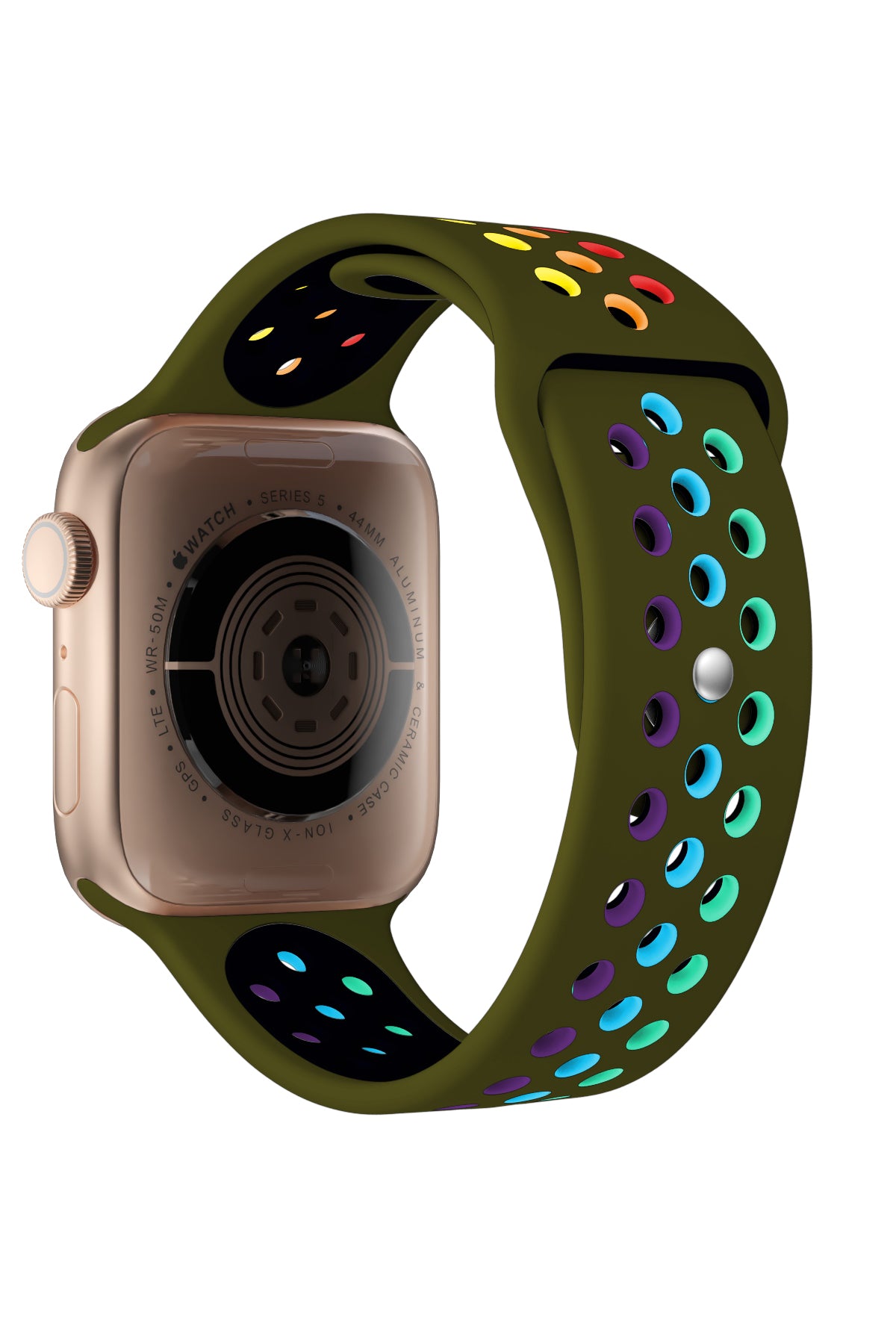 Apple Watch Uyumlu Silikon Delikli Spor Kordon Olive Stone  bikordon