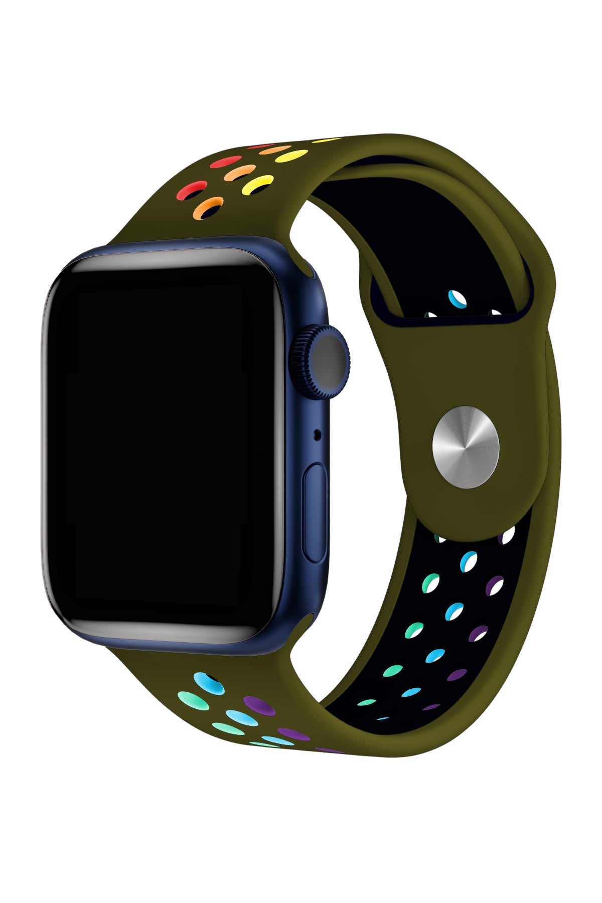 Apple Watch Uyumlu Silikon Delikli Spor Kordon Olive Stone  bikordon