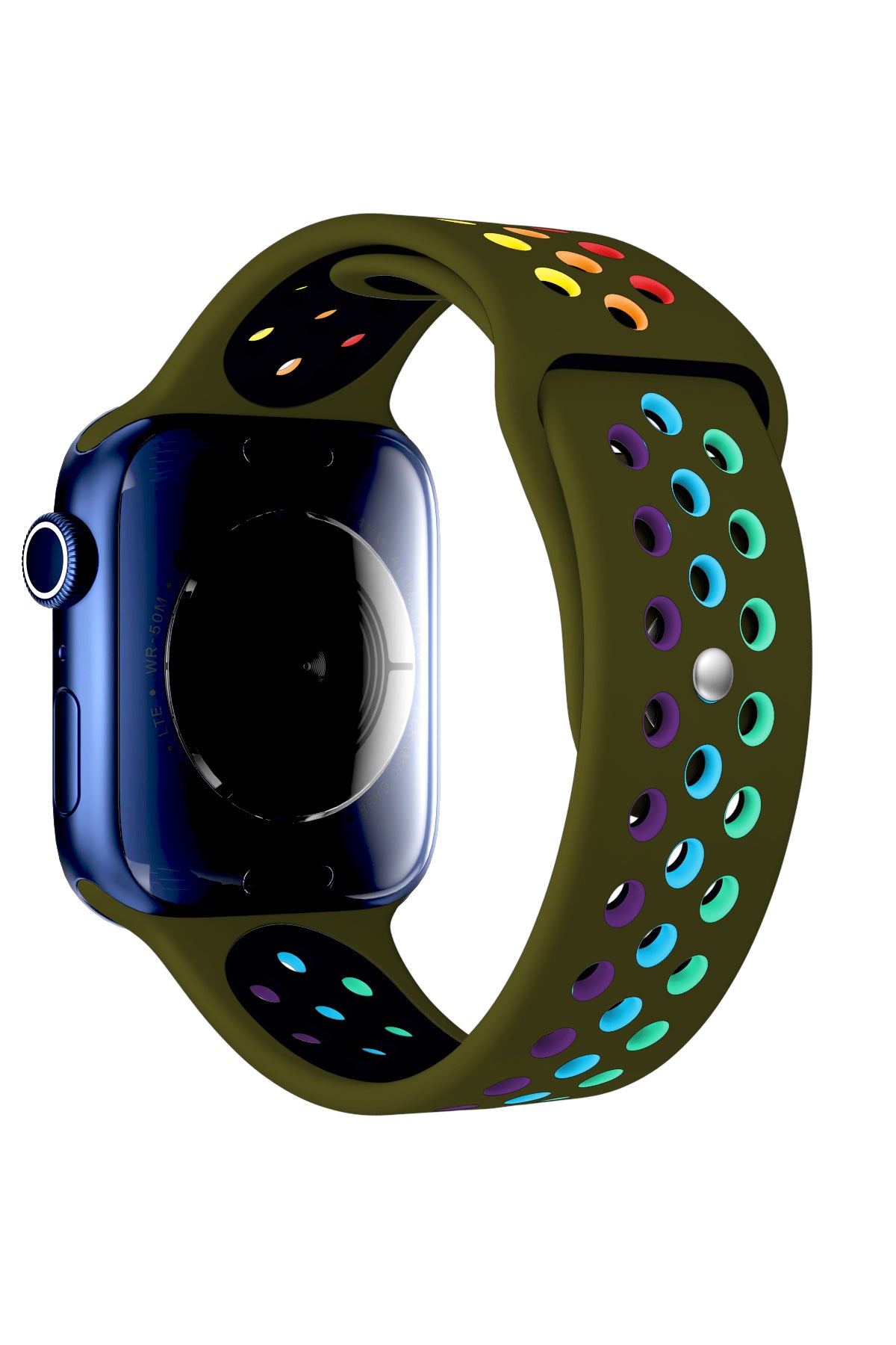 Apple Watch Uyumlu Silikon Delikli Spor Kordon Olive Stone  bikordon