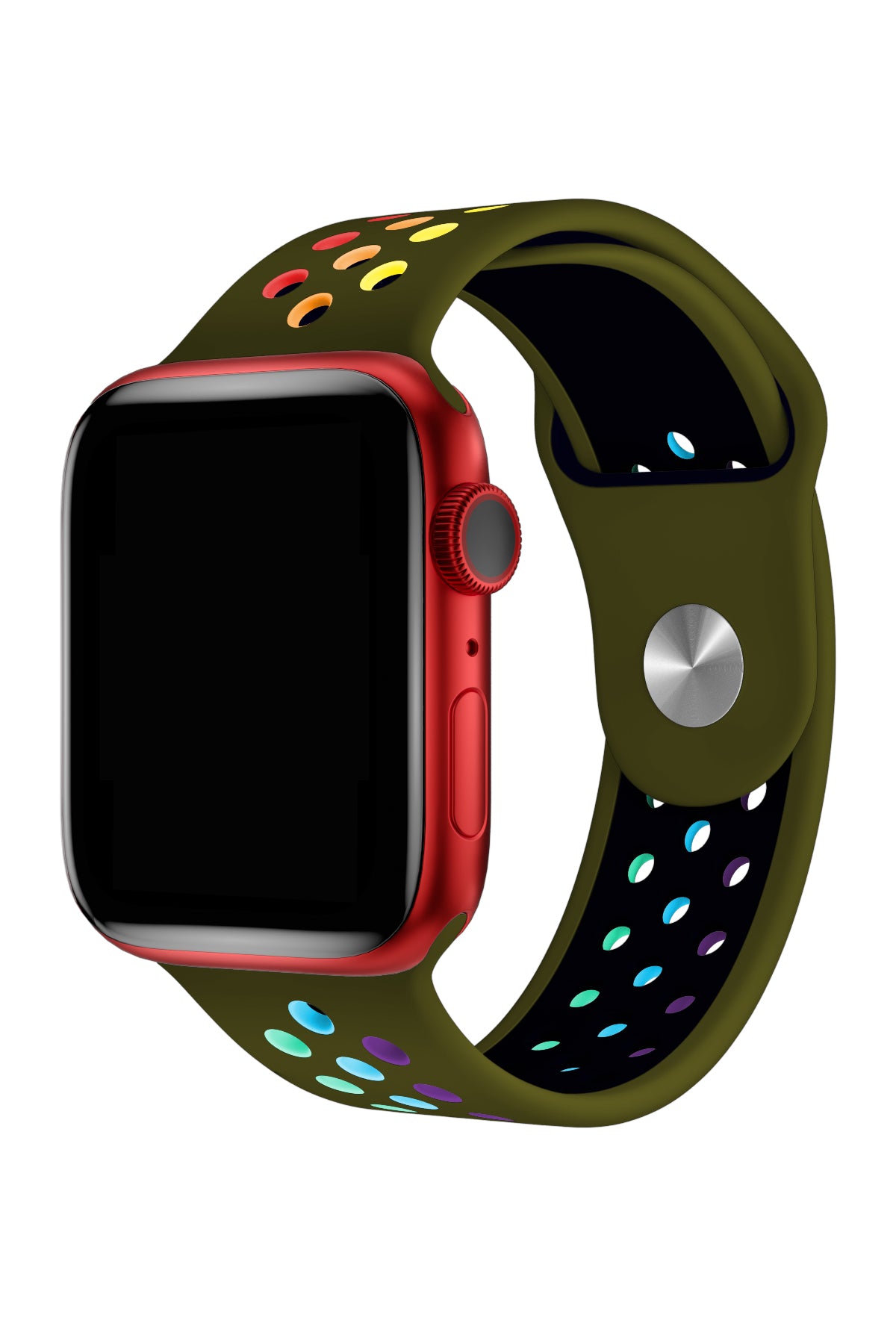 Apple Watch Uyumlu Silikon Delikli Spor Kordon Olive Stone  bikordon
