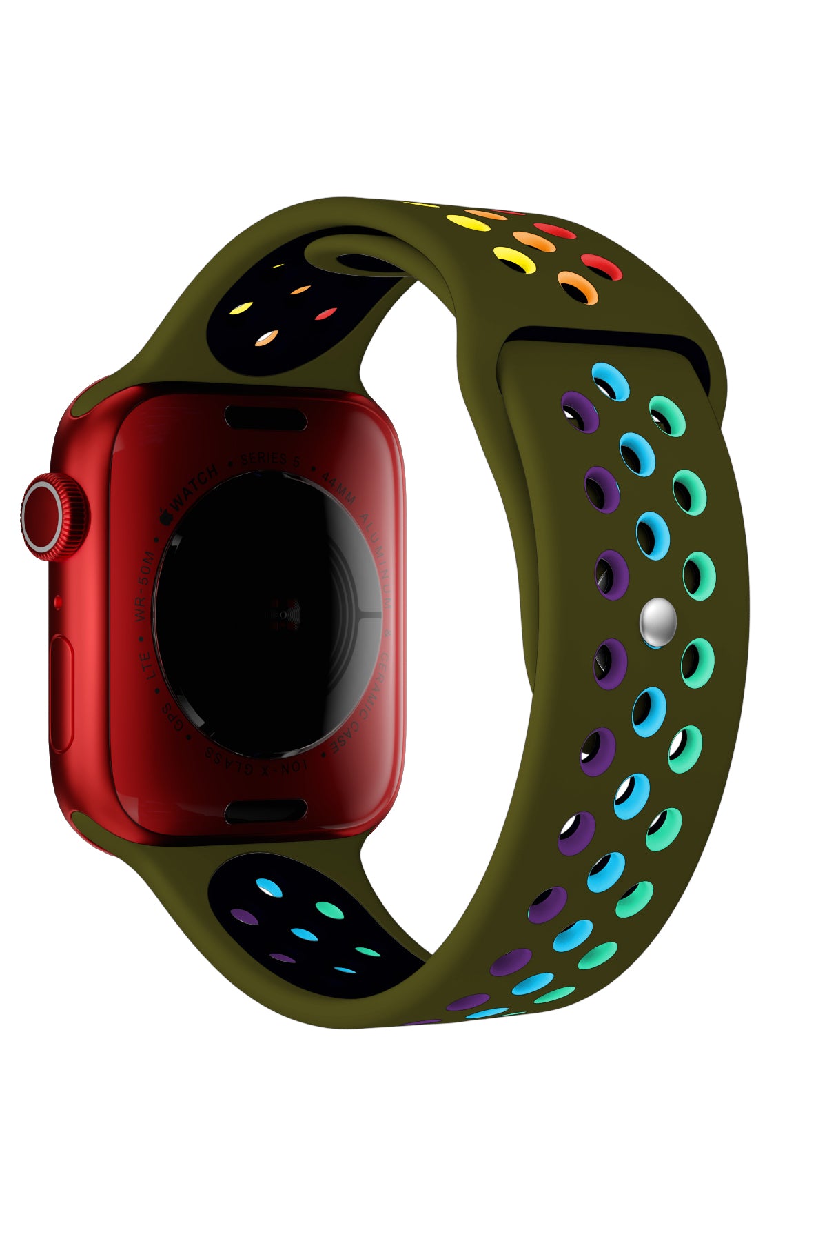 Apple Watch Uyumlu Silikon Delikli Spor Kordon Olive Stone  bikordon