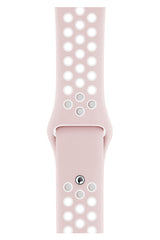 Apple Watch Uyumlu Silikon Delikli Spor Kordon Pembe Beyaz