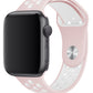 Apple Watch Compatible Silicone Perforated Sport Band Pink White 