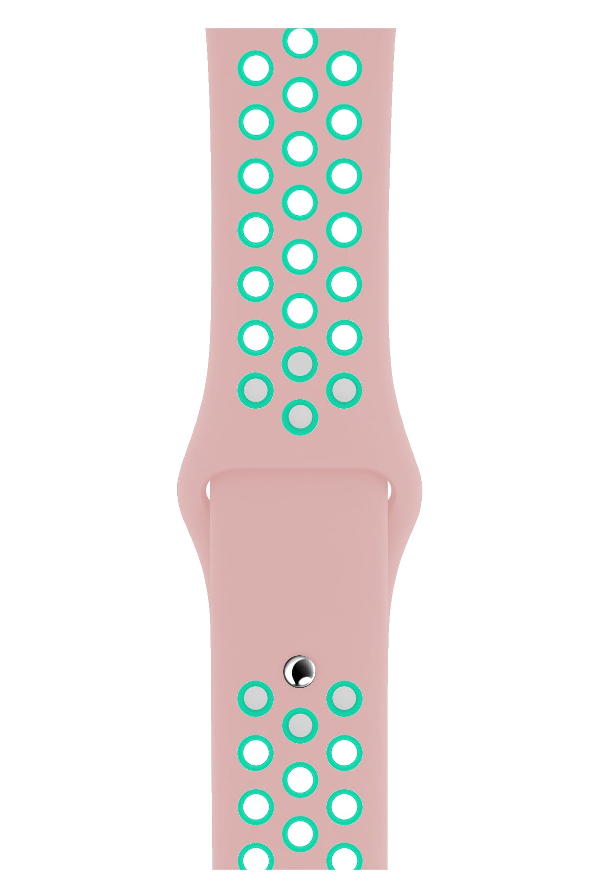 Apple Watch Compatible Silicone Perforated Sport Band Pink Green 