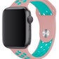 Apple Watch Uyumlu Silikon Delikli Spor Kordon Pembe Yeşil