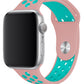 Apple Watch Compatible Silicone Perforated Sport Band Pink Green 