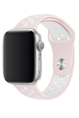 Apple Watch Uyumlu Silikon Delikli Spor Kordon Pudra Beyaz