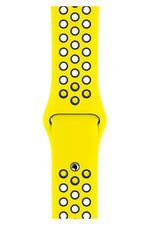 Apple Watch Uyumlu Silikon Delikli Spor Kordon Sarı Lacivert  bikordon