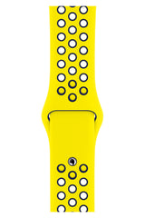 Apple Watch Uyumlu Silikon Delikli Spor Kordon Sarı Lacivert