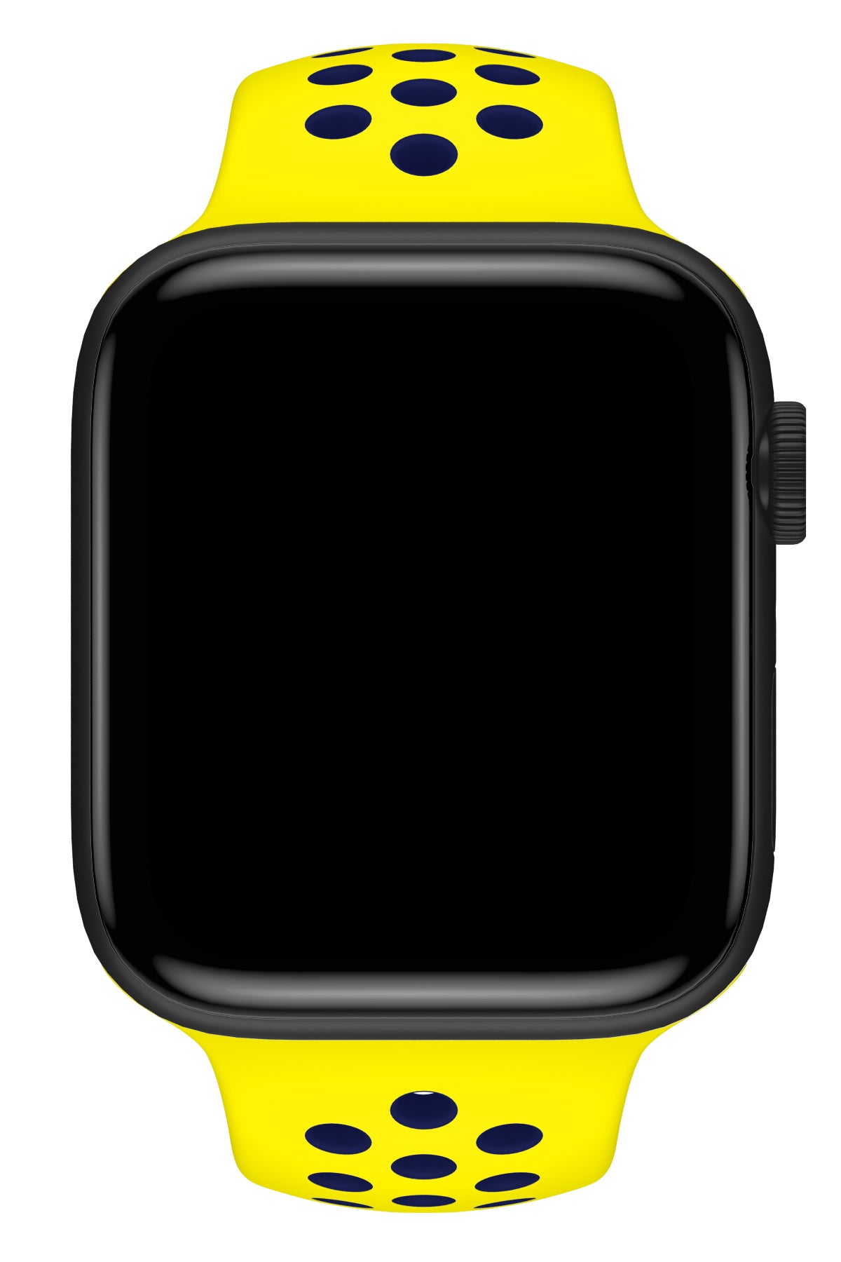 Apple Watch Uyumlu Silikon Delikli Spor Kordon Sarı Lacivert  bikordon