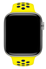 Apple Watch Uyumlu Silikon Delikli Spor Kordon Sarı Lacivert