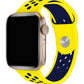 Apple Watch Uyumlu Silikon Delikli Spor Kordon Sarı Lacivert  bikordon