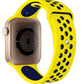 Apple Watch Uyumlu Silikon Delikli Spor Kordon Sarı Lacivert  bikordon