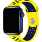 Apple Watch Uyumlu Silikon Delikli Spor Kordon Sarı Lacivert  bikordon