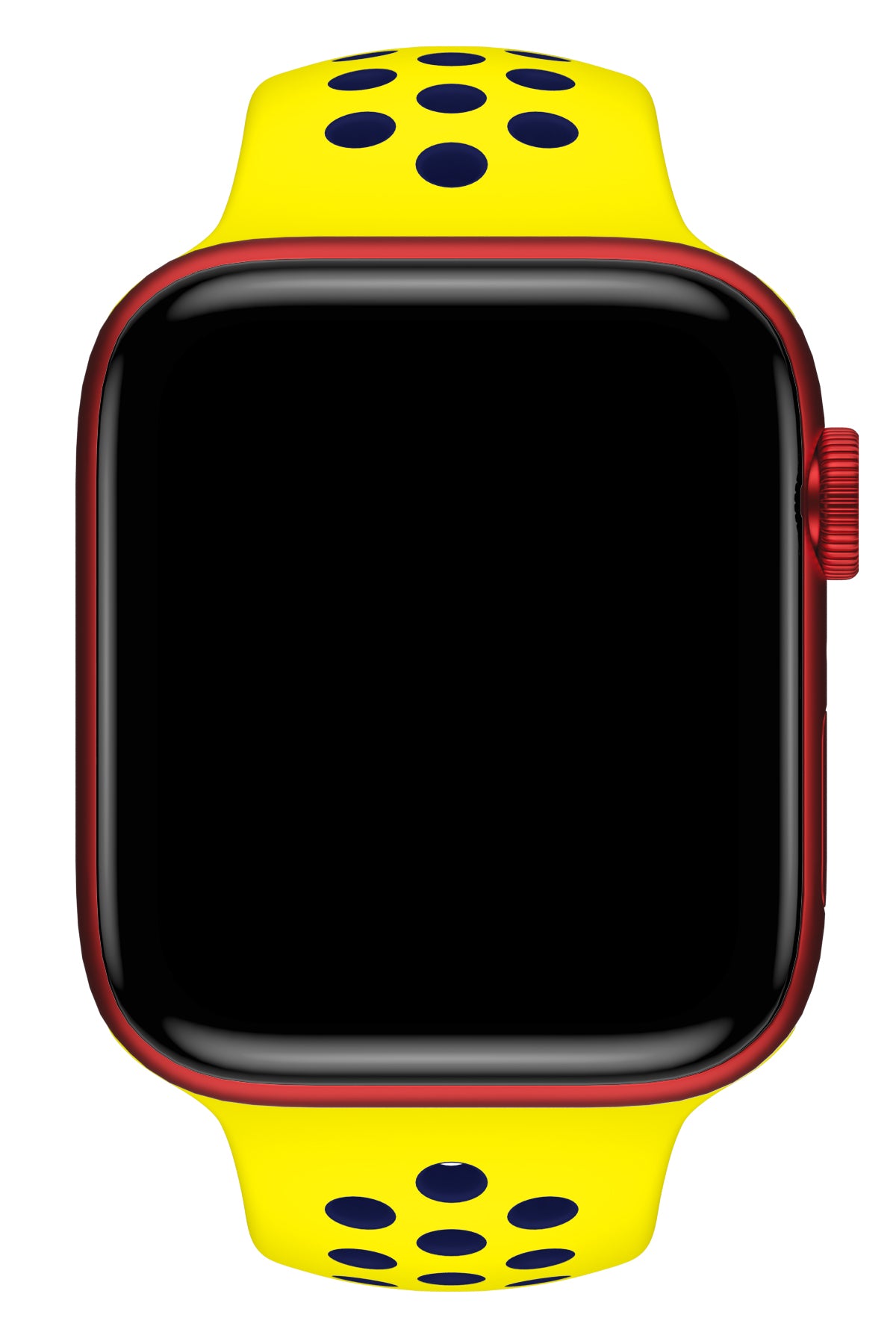 Apple Watch Uyumlu Silikon Delikli Spor Kordon Sarı Lacivert  bikordon