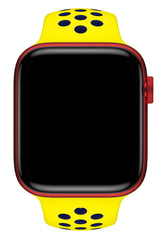 Apple Watch Uyumlu Silikon Delikli Spor Kordon Sarı Lacivert