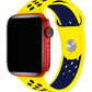 Apple Watch Uyumlu Silikon Delikli Spor Kordon Sarı Lacivert  bikordon