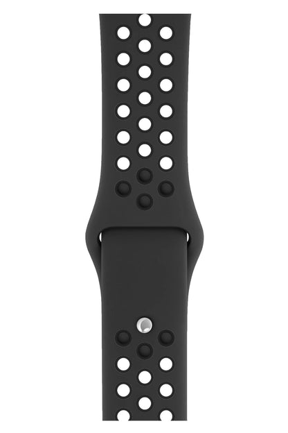 Apple Watch Compatible Silicone Perforated Sport Band Petrol Black 