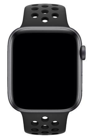 Apple Watch Compatible Silicone Perforated Sport Band Petrol Black 