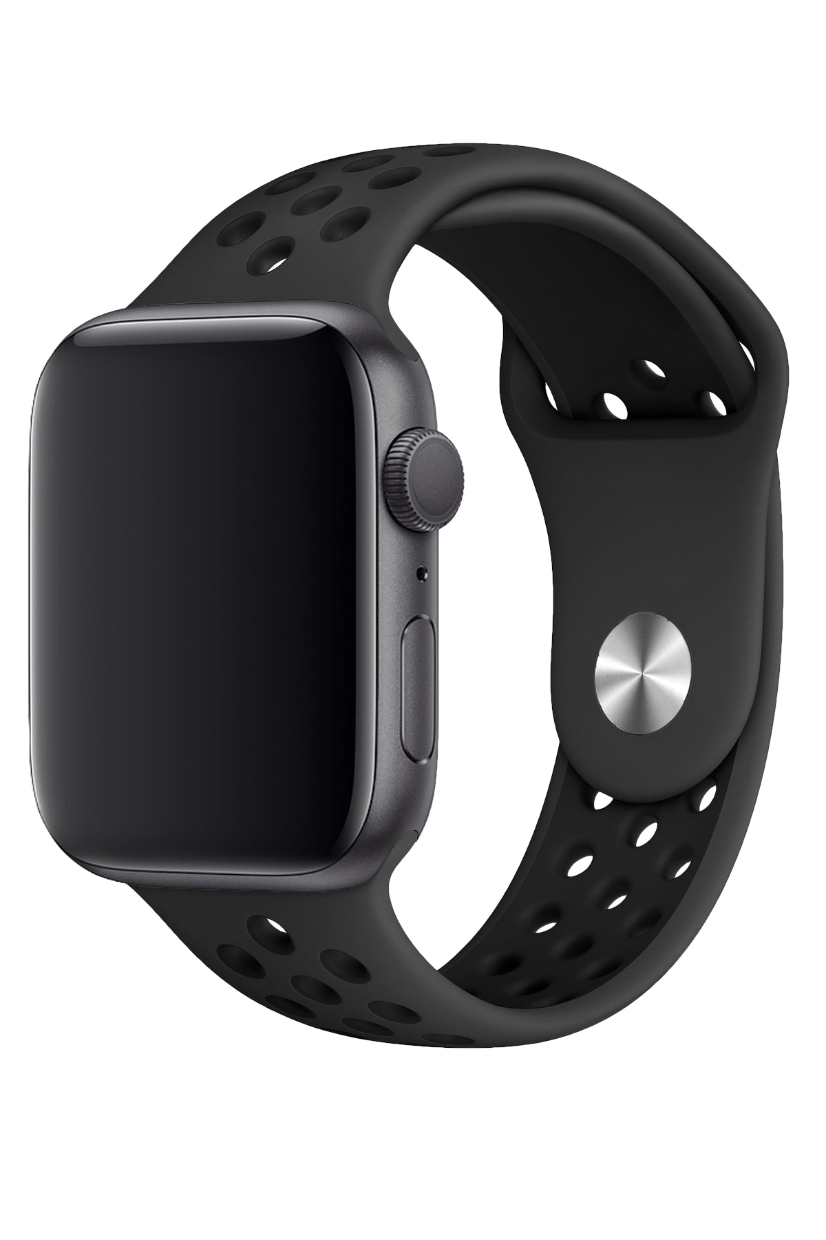 Apple Watch Uyumlu Silikon Delikli Spor Kordon Petrol Siyah  bikordon