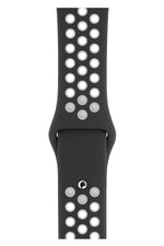 Apple Watch Uyumlu Silikon Delikli Spor Kordon Siyah Beyaz  bikordon