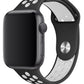 Apple Watch Compatible Silicone Perforated Sport Band Black White 