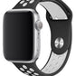 Apple Watch Compatible Silicone Perforated Sport Band Black White 