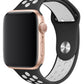 Apple Watch Uyumlu Silikon Delikli Spor Kordon Siyah Beyaz  bikordon