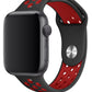 Apple Watch Uyumlu Silikon Delikli Spor Kordon Siyah Kırmızı  bikordon