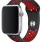 Apple Watch Uyumlu Silikon Delikli Spor Kordon Siyah Kırmızı  bikordon