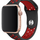 Apple Watch Uyumlu Silikon Delikli Spor Kordon Siyah Kırmızı  bikordon