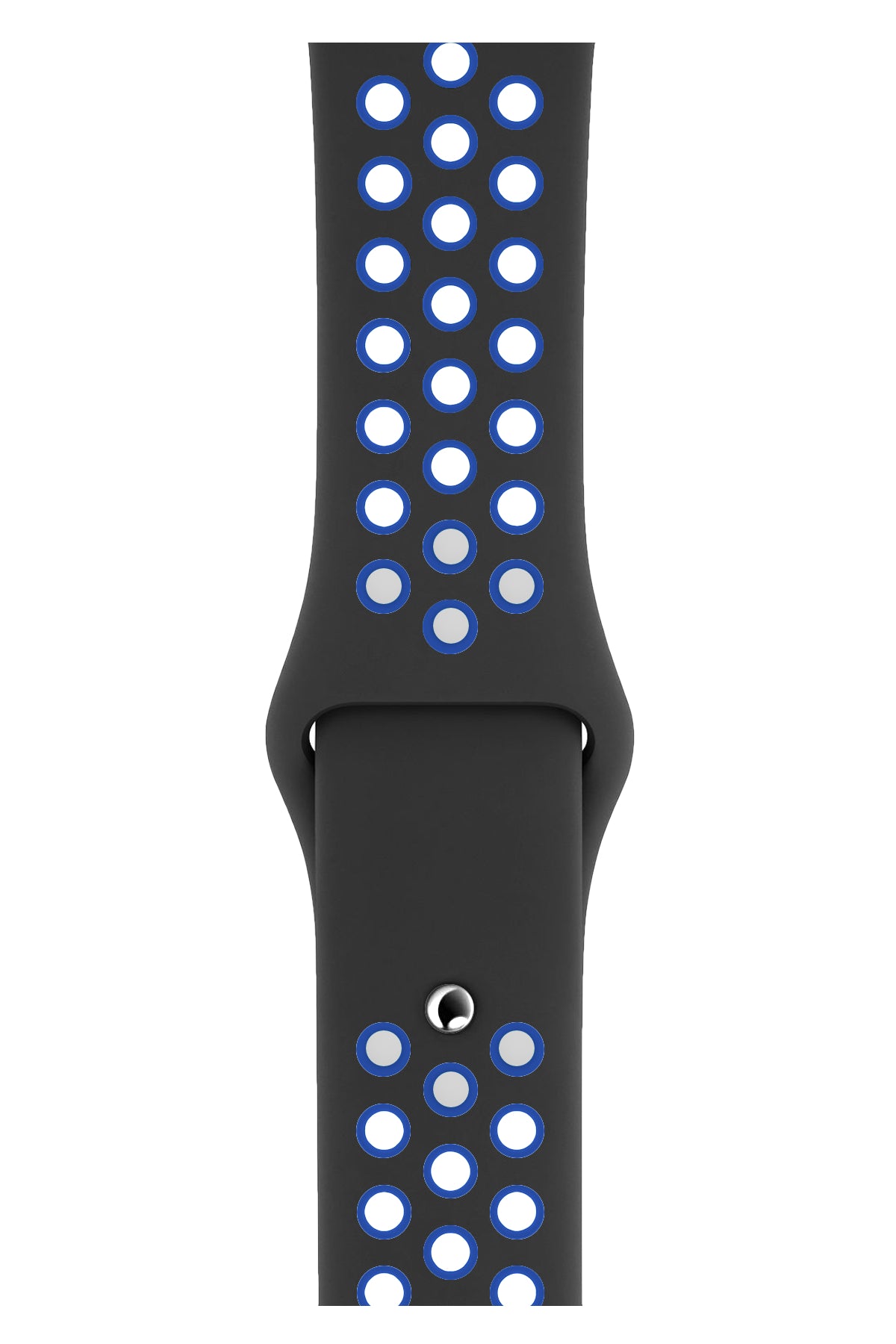 Apple Watch Compatible Silicone Perforated Sport Band Black Blue 