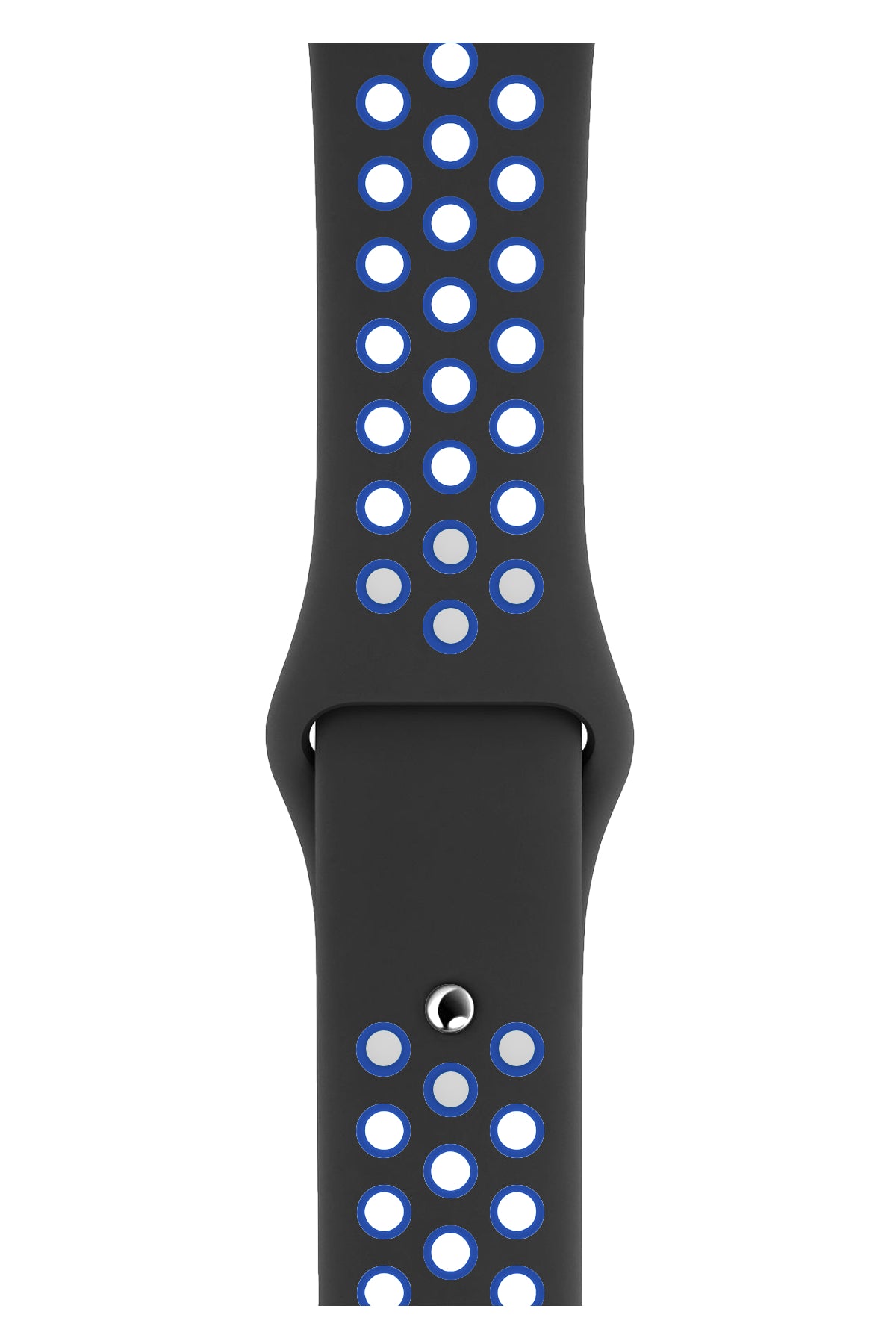 Apple Watch Uyumlu Silikon Delikli Spor Kordon Siyah Mavi  bikordon