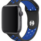 Apple Watch Uyumlu Silikon Delikli Spor Kordon Siyah Mavi