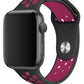 Apple Watch Uyumlu Silikon Delikli Spor Kordon Siyah Pembe  bikordon
