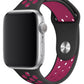 Apple Watch Uyumlu Silikon Delikli Spor Kordon Siyah Pembe  bikordon