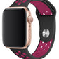 Apple Watch Uyumlu Silikon Delikli Spor Kordon Siyah Pembe  bikordon