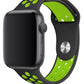 Apple Watch Compatible Silicone Perforated Sport Band Black Green 