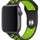 Apple Watch Uyumlu Silikon Delikli Spor Kordon Siyah Yeşil  bikordon